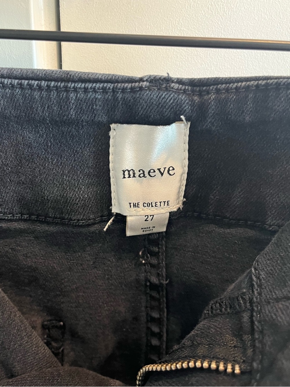 Anthropologie Maeve The Denim Colette Cropped Wide Leg Jeans in Black (Size 27) - Picture 6 of 8